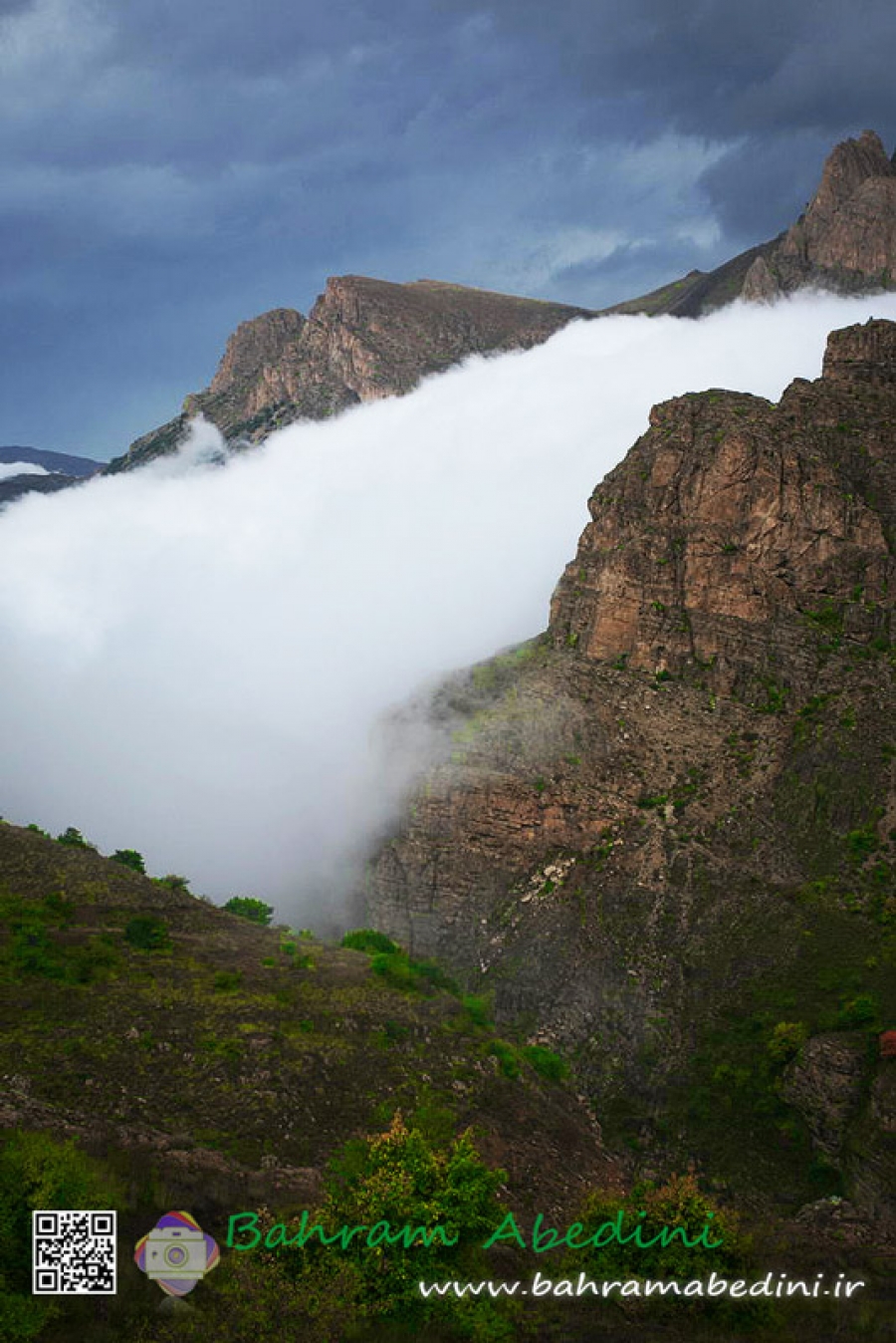 Misty valley in Alamkooh mountain