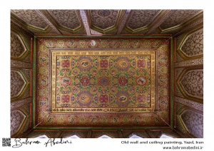 Wall &amp; ceiling painting of Malek al-tojar in Yazd, Iran